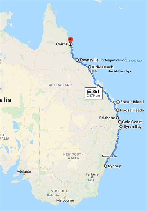 eastern australia map|Australia East Coast Road Trip Itinerary: A Complete .